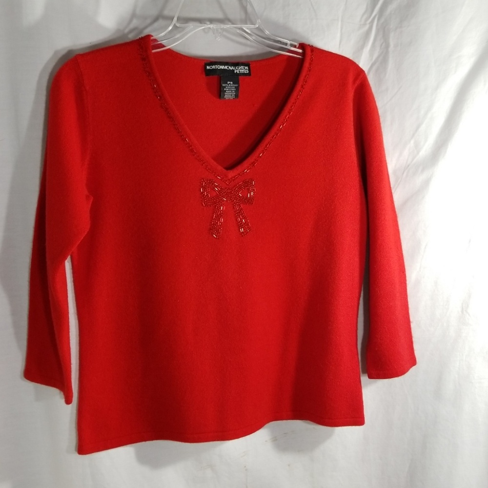Norton McNaughton Petites red embellished sweater